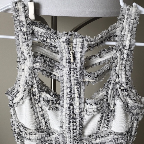 HERVE LEGER “Joseline” White Fringe Dress - Picture 4 of 7